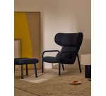 Repose-pieds Inari bleu et bleu finition peinte bleue 60 x 50 cm FSC Mix Credit