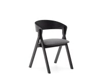 Chaise Godia en placage de frêne finition noire et tissu chenille gris
