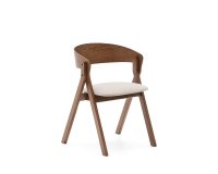 DE_Chaise Godia en placage de frêne finition wengé et tissu chenille beige