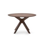 Table Ronde Naanim en placage de noyer Ø 120 cm