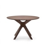 Table Ronde Naanim en placage de noyer Ø 120 cm