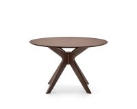 Table Ronde Naanim en placage de noyer Ø 120 cm