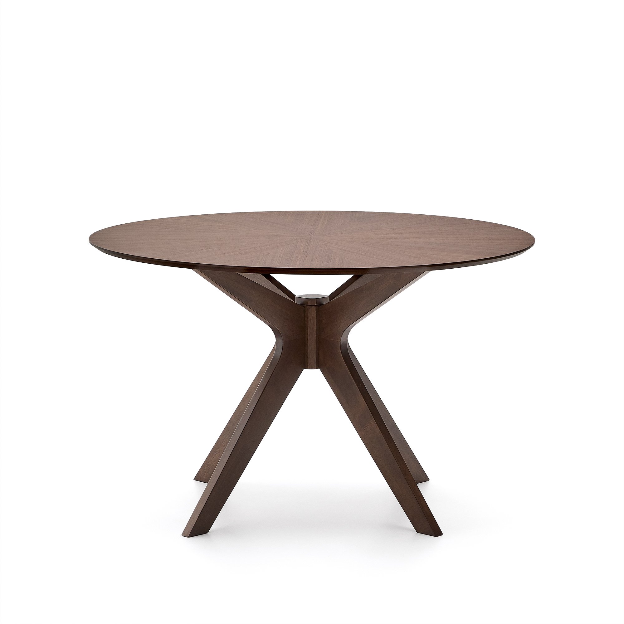 Table Ronde Naanim en placage de noyer Ø 120 cm