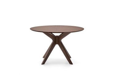 Table Ronde Naanim en placage de noyer Ø 120 cm