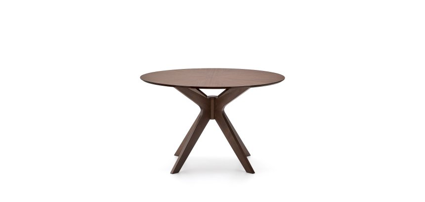 Table Ronde Naanim en placage de noyer Ø 120 cm