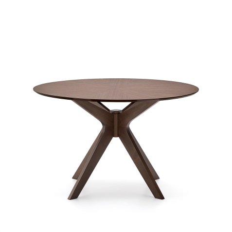 Table Ronde Naanim en placage de noyer Ø 120 cm