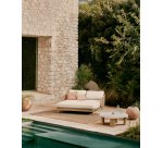 Table basse Labra en ciment et bois d’acacia 80  x80 cm