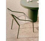 Zivia outdoor chair in ecru rope cord and green galvanised steel