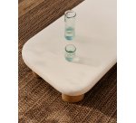 Table basse Labra en ciment et bois d’acacia 140 x 70 cm