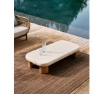 Table basse Labra en ciment et bois d’acacia 140 x 70 cm