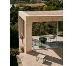 Repose-pieds Maurina en acier galvanisé vert et en corde écrue et grise 58 x 52,5 cm