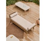 Table basse Labra en ciment et bois d’acacia 140 x 70 cm