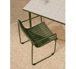 Chaise Maurina en acier galvanisé vert et corde verte