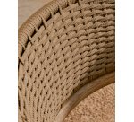 Fauteuil Arinella en bois d’acacia avec finition ton naturel et corde beige