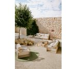 Canapé 2places Ambra en bois d’acacia avec finition claire 174 cm