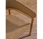 Canapé 3 places Arinella en bois d’acacia, finition ton naturel et corde beige 167 cm