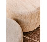 Table d'appoint Drasi en ciment avec finition effet travertin Ø60 cm