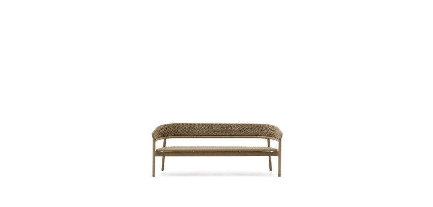 Canapé 3 places Arinella en bois d’acacia, finition ton naturel et corde beige 167 cm