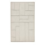 Quadro Klis di lino con forme geometriche bianco 120 x 200 cm