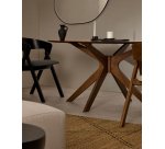 Table Naanim en placage de noyer 180 x 110 cm