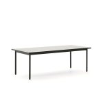 Table d’extérieur Maurina en acier galvanisé vert et céramique couleur écru 223 x 101 cm