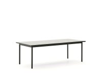 Maurina outdoor table in green galvanised steel with ecru-colored tiles 223 x 101cm