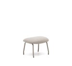 Repose-pied  Belina  en chenille beige avec repose-pied en acier avec finition blanche