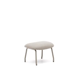 Belina beige chenille footrest in steel with white finish