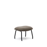 Repose-pied Belina en chenille marron clair et acier avec finition noire