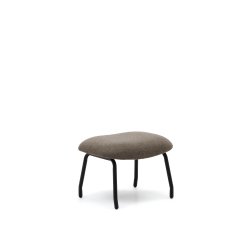 Belina footrest in light brown and steel with black finish