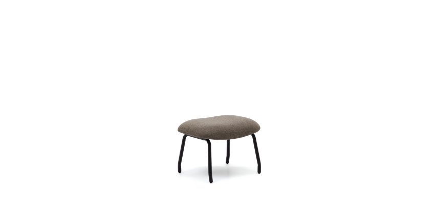 Belina footrest in light brown and steel with black finish