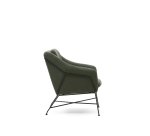 Fauteuil Brida vert et pieds en acier avec finition noire