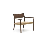 Yalia armchair in solid oak with a walnut finish and paper rope seat