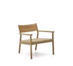 Fauteuil Yalia en bois de chêne finition naturelle et siège en corde de papier