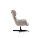 Fauteuil giratoire avec accoudoirs Zalina en bouclette pieds acier