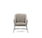 Butaca Brida beige y patas de acero con acabado negro