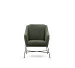 Fauteuil Brida vert et pieds en acier avec finition noire