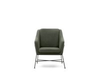 Brida armchair in green and steel legs with black finish