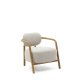 Fauteuil Melqui beige en bois de chêne avec finition naturelle