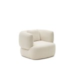 Butaca giratoria con cojín Martina de borreguito crudo