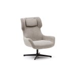 Fauteuil giratoire avec accoudoirs Zalina en bouclette pieds acier