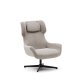 Fauteuil giratoire avec accoudoirs Zalina en bouclette pieds acier