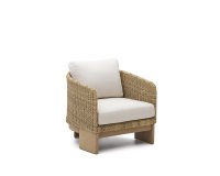 Xoriguer armchair in synthetic rattan and solid eucalyptus wood