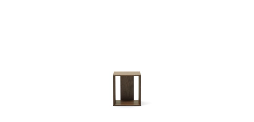 Litto small shelf module in walnut veneer, 34 x 38 cm