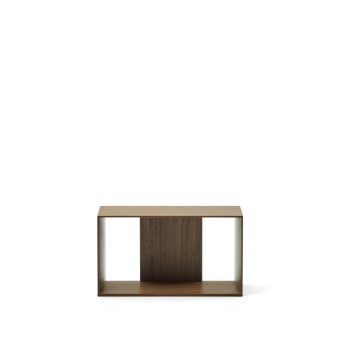 Module étagère format moyen Litto en placage de noyer 67 x 38 cm