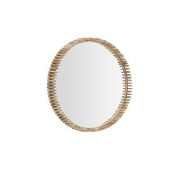 Espejo Polke de madera de teca Ø 80 cm