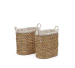 Set Tressa de 2 cestos de ropa de fibras naturales 50 cm / 60 cm