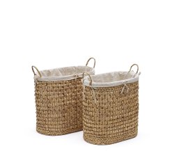 Set van 2 Tressa-wasmanden van natuurvezel 50 cm / 60 cm