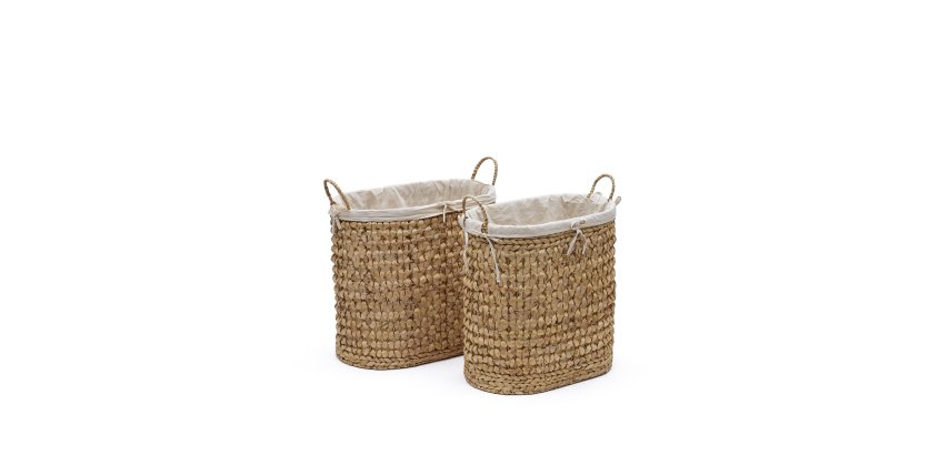 DE_Set Tressa de 2 paniers à linge en fibres naturelles  50 cm / 60 cm