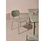 Chaise d’extérieur empilable Brai en acier galvanisé turquoise